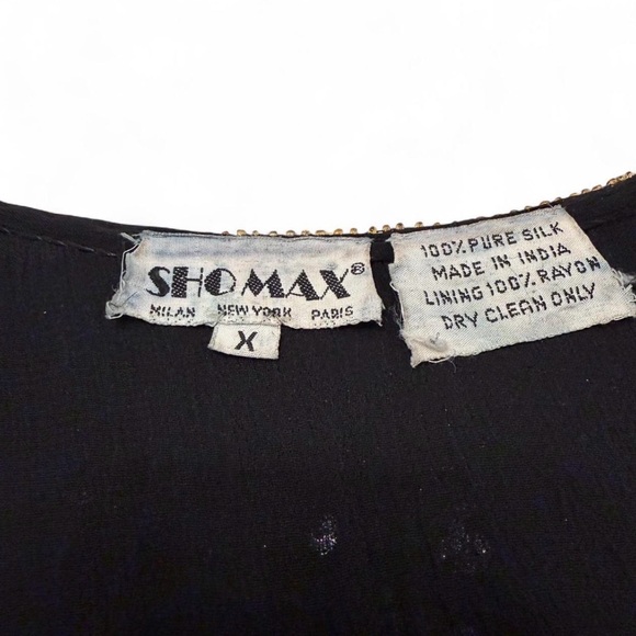 Vintage 80’s 100% Silk Shomax Sequin Butterfly Blouse Women’s XL Glam Festival - Picture 2 of 8